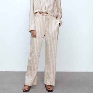 ZARA Striped linen pants